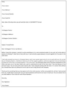 Farewell Letter Template – Format, Sample and Example